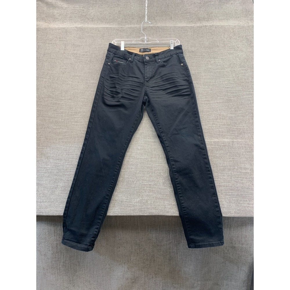 Fried‎ Denim Jeans Mens 32x30 Black Cotton Stretch Whiskers Detail Mid Rise